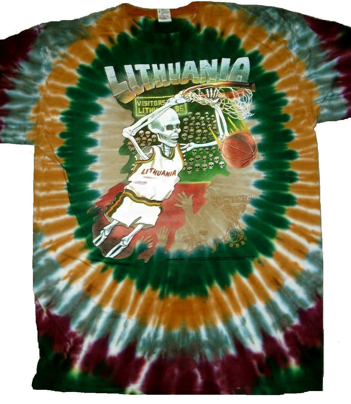 GRATEFUL DEAD Original 1992 Design Lithuania Olympics Basketball Tie Dye  T-shirt